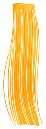 Golden orange striped pleated curtain isolated white background abstract modern design. Yellow gradient lines wave pattern textile home decor interior. Bright summerthemed fabric swaying organicのイラスト素材