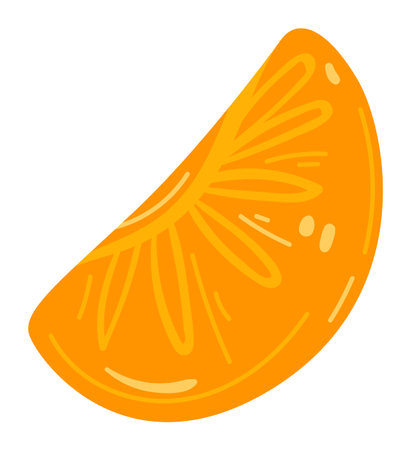 Fresh orange slice juicy vibrant dietary snack bright colored tropical food vector isolated white background Orange citrus graphic seamless nutrition juicy snack vibrantのイラスト素材