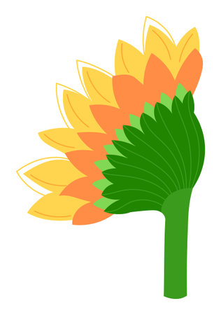 Petal pattern vector illustration features vibrant, colorful petals inspired sunflower dahlia....