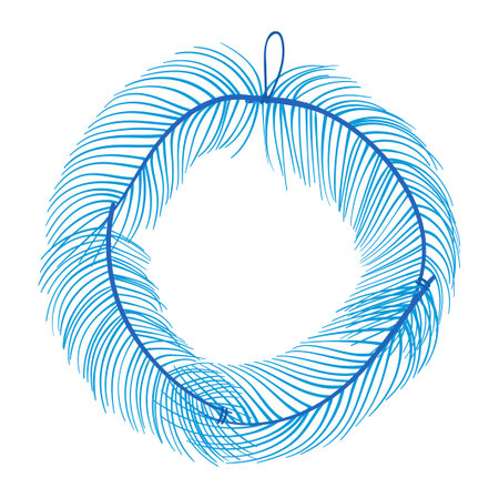 Christmas wreath leaves , xmas house door decoration fir tree and shining cartoon card vector illustration isolated on white.のイラスト素材