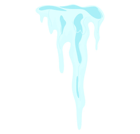 Pieces of ice and snow chunks, big icebergs, severe frost elements for design, snowflakes cartoon style, vector illustration.のイラスト素材