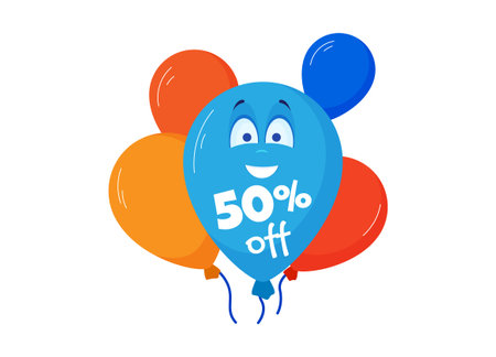 Discount sale banner and icon for shopping sticker or tag banner isolated vector illustration isolated on white. Tags for special offer advertisement campaign. Shopping event, holiday sale price and discountのイラスト素材