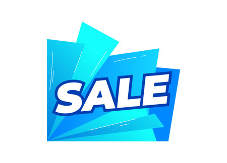 Discount sale banner and icon for shopping sticker or tag banner isolated vector illustration isolated on white. Tags for special offer advertisement campaign. Shopping event, holiday sale price and discountのイラスト素材