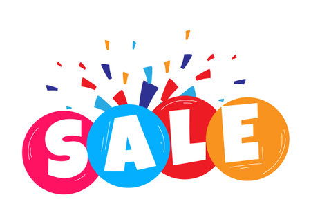 Discount sale banner and icon for shopping sticker or tag banner isolated vector illustration isolated on white. Tags for special offer advertisement campaign. Shopping event, holiday sale price and discountのイラスト素材