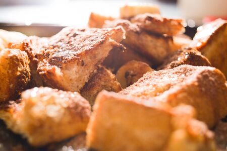 Honey Toast homemade in holidayの写真素材