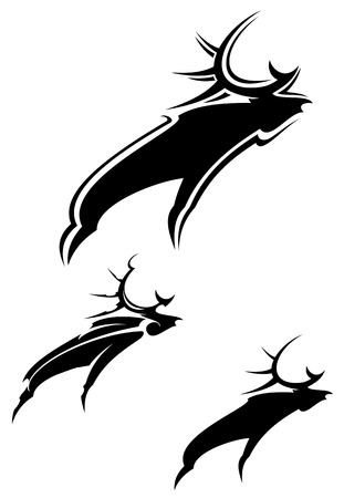 Set of isolated mooses as a mascotのイラスト素材