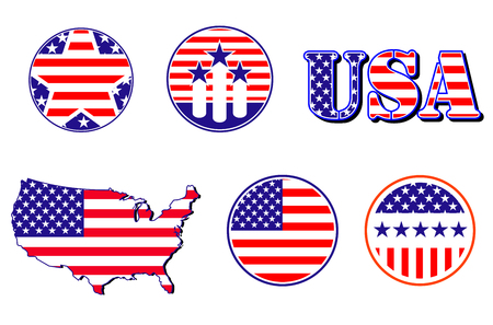 American patriotic symbols set for design and decorateのイラスト素材