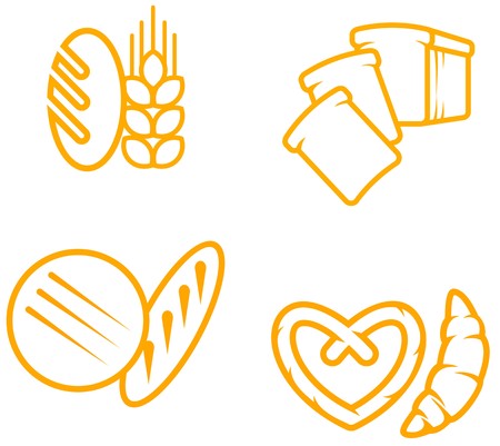 Set of bread and bakery symbols for designのイラスト素材