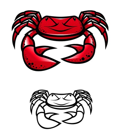 Red crab with claws as a symbol of seafoodのイラスト素材