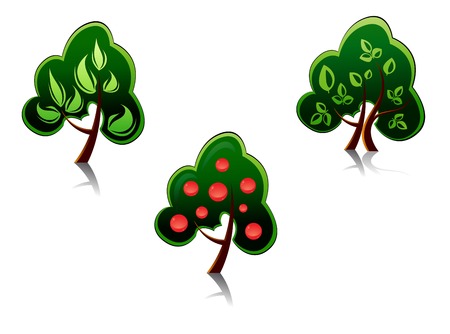 Set of tree symbols as a signs or emblemsのイラスト素材