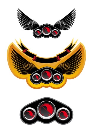 Isolated racing symbols and icons for designのイラスト素材