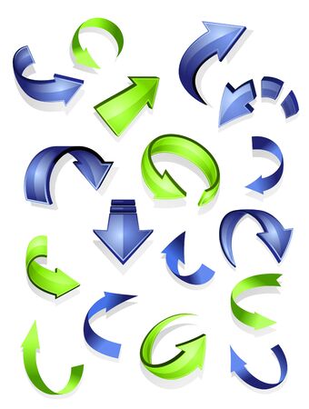 Set of glossy arrows icons for web designのイラスト素材