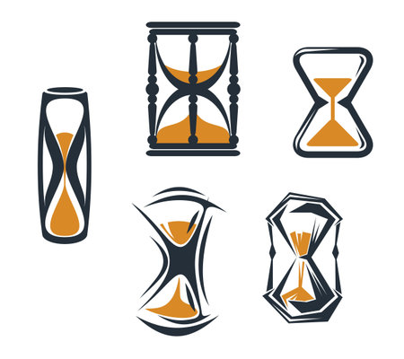 Hourglass symbols and icons for time concept anddesign