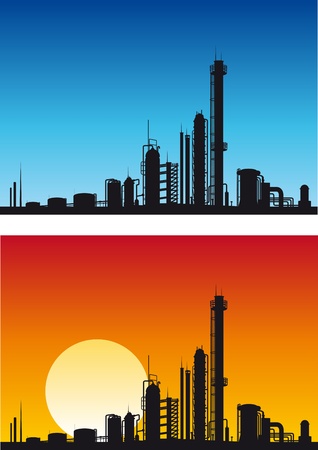 Chemical or gasoline factory for industrial designのイラスト素材