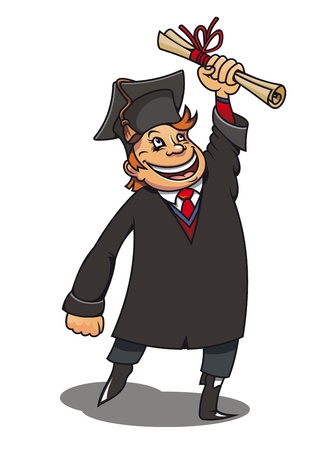 Smiling student with diploma for education concept or designのイラスト素材