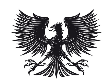 Big detailed eagle for heraldry or tattoo designのイラスト素材