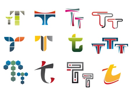 Set of alphabet symbols of letter Tのイラスト素材