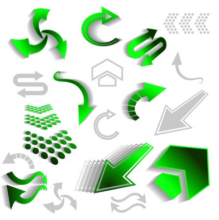 Set of green arrow icons for web designのイラスト素材