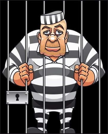 Captured danger prisoner in cartoon style for justice designのイラスト素材