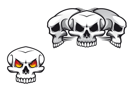 Danger skulls as a tattoo or evil conceptのイラスト素材