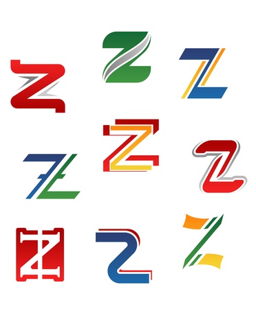 Set of alphabet symbols and elements of letter Zのイラスト素材