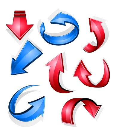 Glossy arrow icons and symbols for web designのイラスト素材