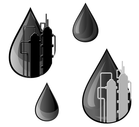 Oil and gasoline symbols for refinery industry designのイラスト素材