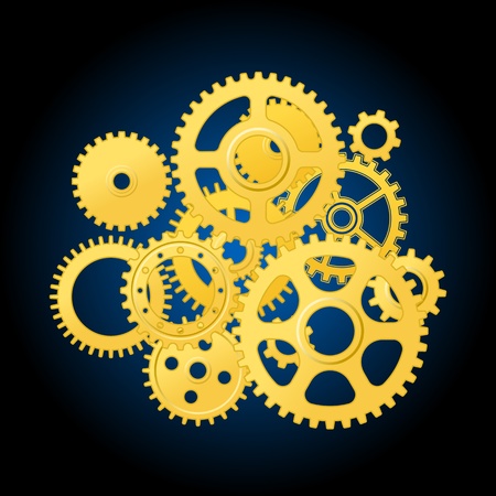 Clockwork mechanism with gears for technology or time concept designのイラスト素材