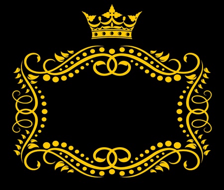 Medieval frame with royal crown in vintage styleのイラスト素材