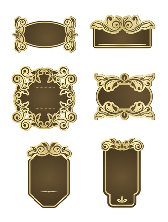 Set of retro frames for wedding templatesのイラスト素材