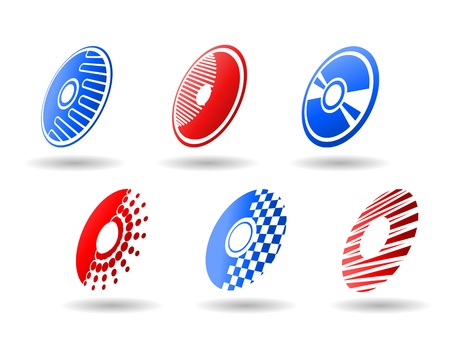 CD and DVD symbols and icons set for designのイラスト素材