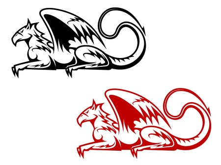 Vintage heraldic griffin symbols for heraldry designのイラスト素材