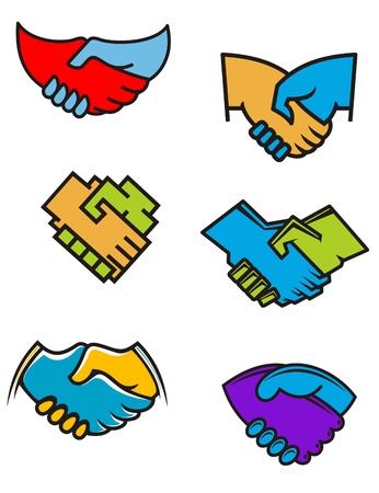 Handshake symbols and icons set for business or another designのイラスト素材