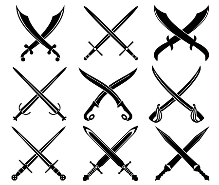 Set of heraldic swords and sabres for designのイラスト素材