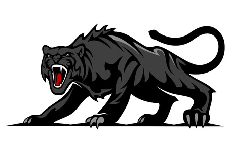 Danger black panther for mascot and tattoo designのイラスト素材