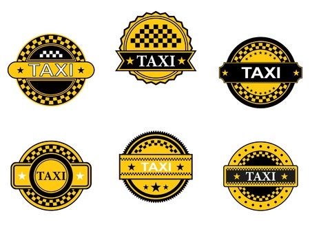 Taxi symbols and signs set for transportation service designのイラスト素材