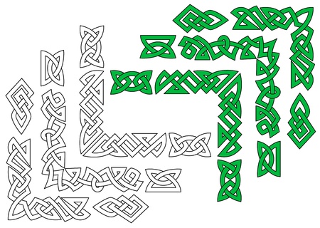 Borders and patterns in celtic ornament style for design and ornateのイラスト素材