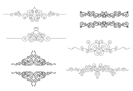 Monograms and frames set in vignette style for design and ornateのイラスト素材