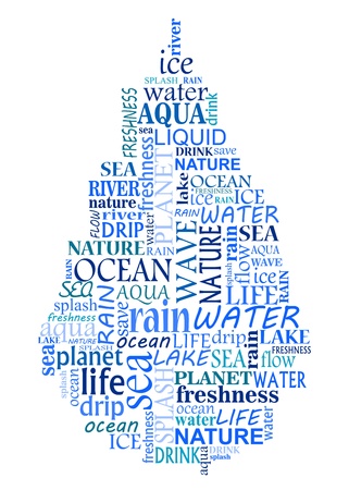 Water tag cloud as a blue drop for designのイラスト素材