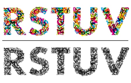 Colourful letters of alphabet for design nand ornateのイラスト素材