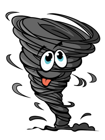 Funny hurricane in cartoon style for mascot or weather designのイラスト素材