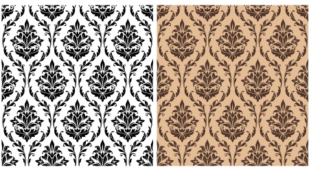 Seamless damask pattern with two color modes for background or wallpaper designのイラスト素材
