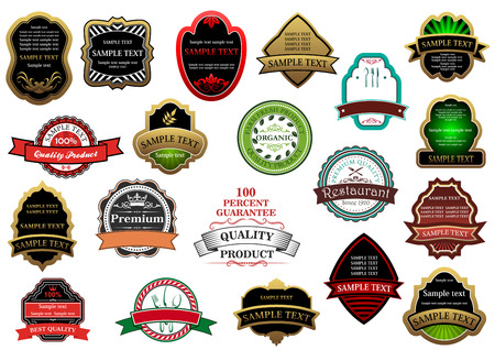 Decorative labels and banners set for designのイラスト素材