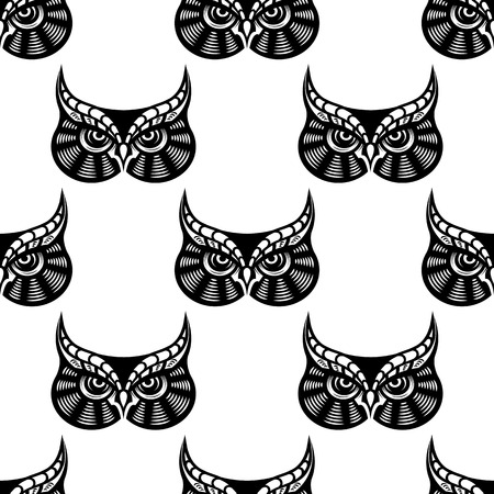 Owl bird seamless pattern for any scary or halloween designのイラスト素材