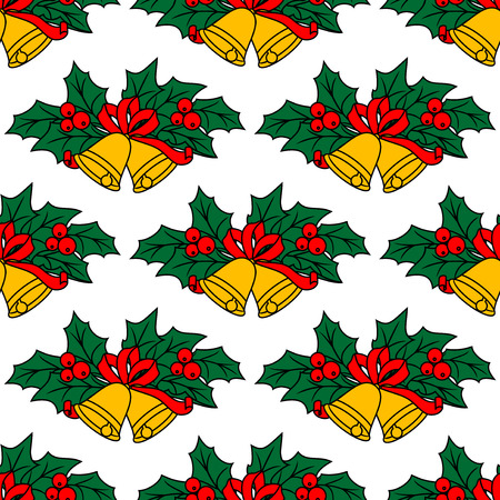 Seamless pattern with christmas bells for holiday designのイラスト素材
