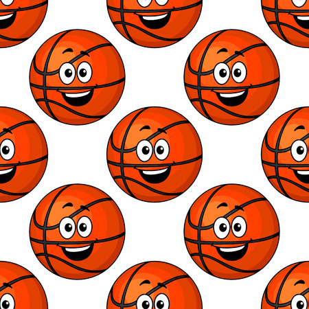 Happy round smiling orange emoticons repeat colourful seamless patternのイラスト素材