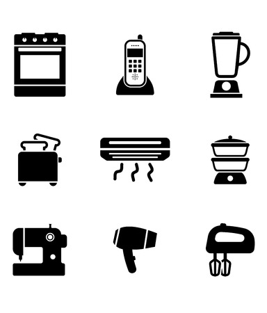 Home appliance icons set のイラスト素材