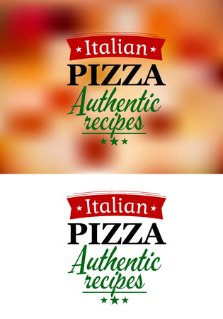 Pizza menu elements on food and white background for pizzeria designのイラスト素材