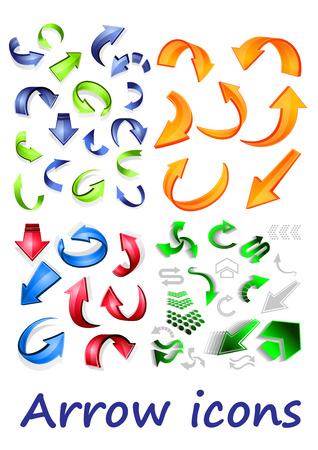 Arrow icons in glossy style,  suitable for internetのイラスト素材