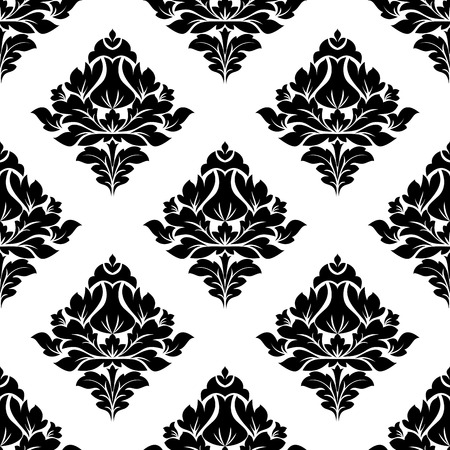 Decorative damask floral seamless pattern with arabesque elementsのイラスト素材